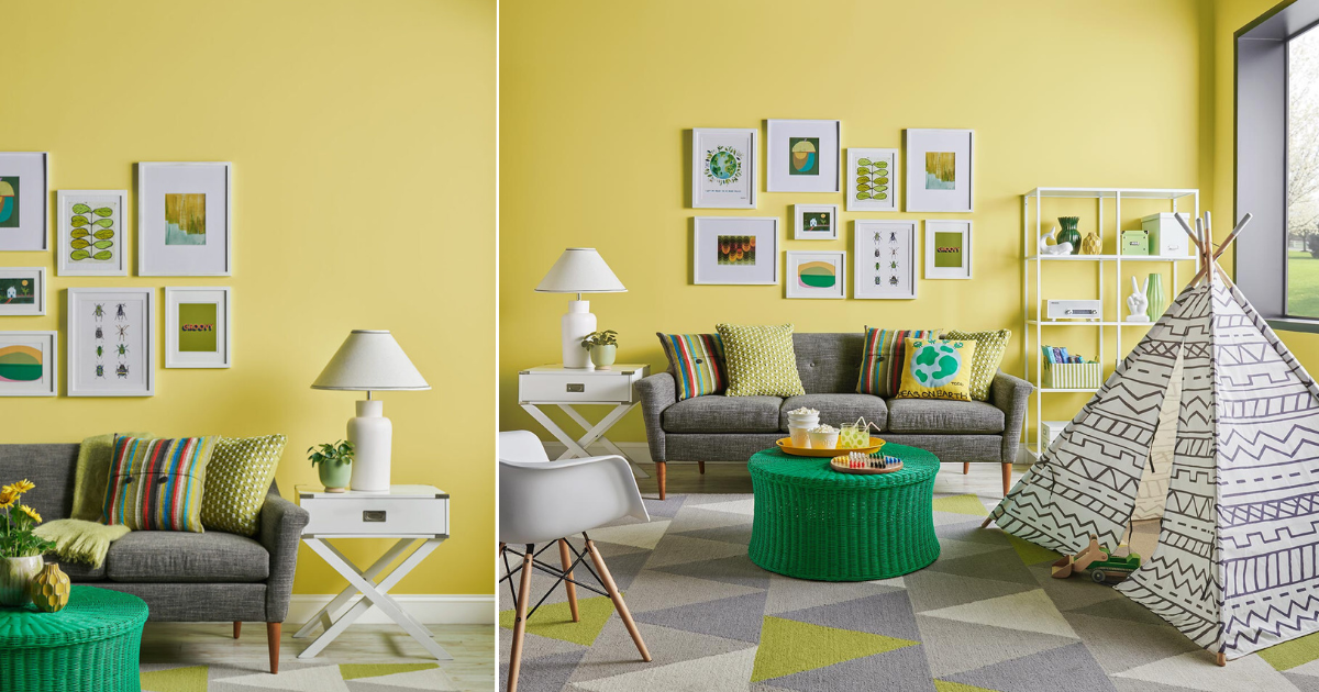 WOW 1 Day Painting - Color of the month - July 2024 - Chartreuse Living Room